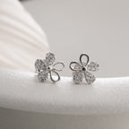 STEINIGE BLUME OHRRINGE | 925 SILBER