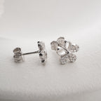 STEINIGE BLUME OHRRINGE | 925 SILBER