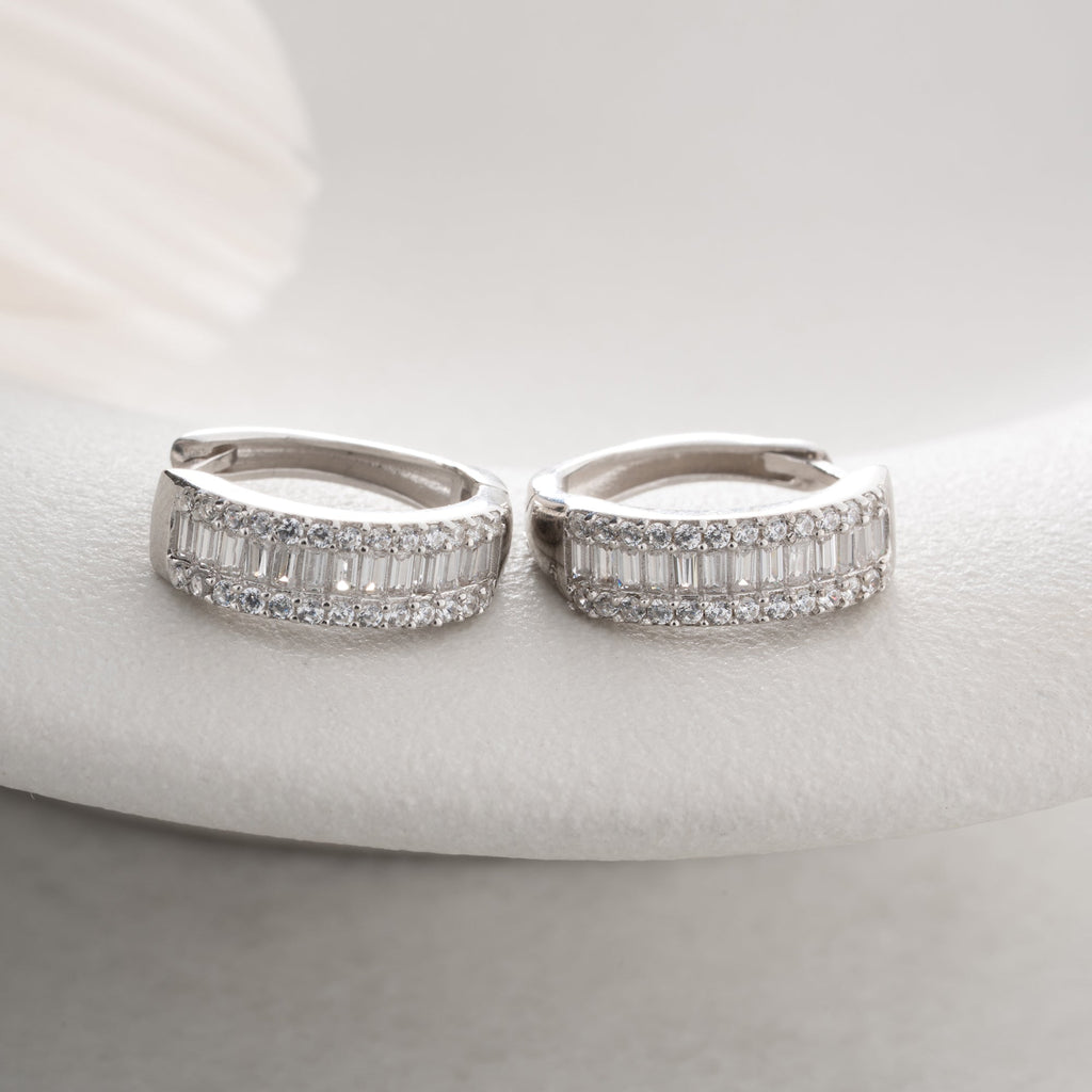 BAGUETTE HOOP OHRRINGE | 925 SILBER