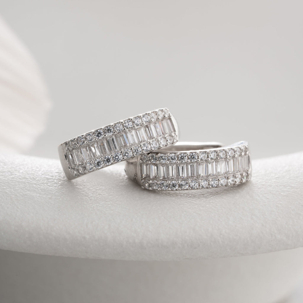 BAGUETTE HOOP OHRRINGE | 925 SILBER