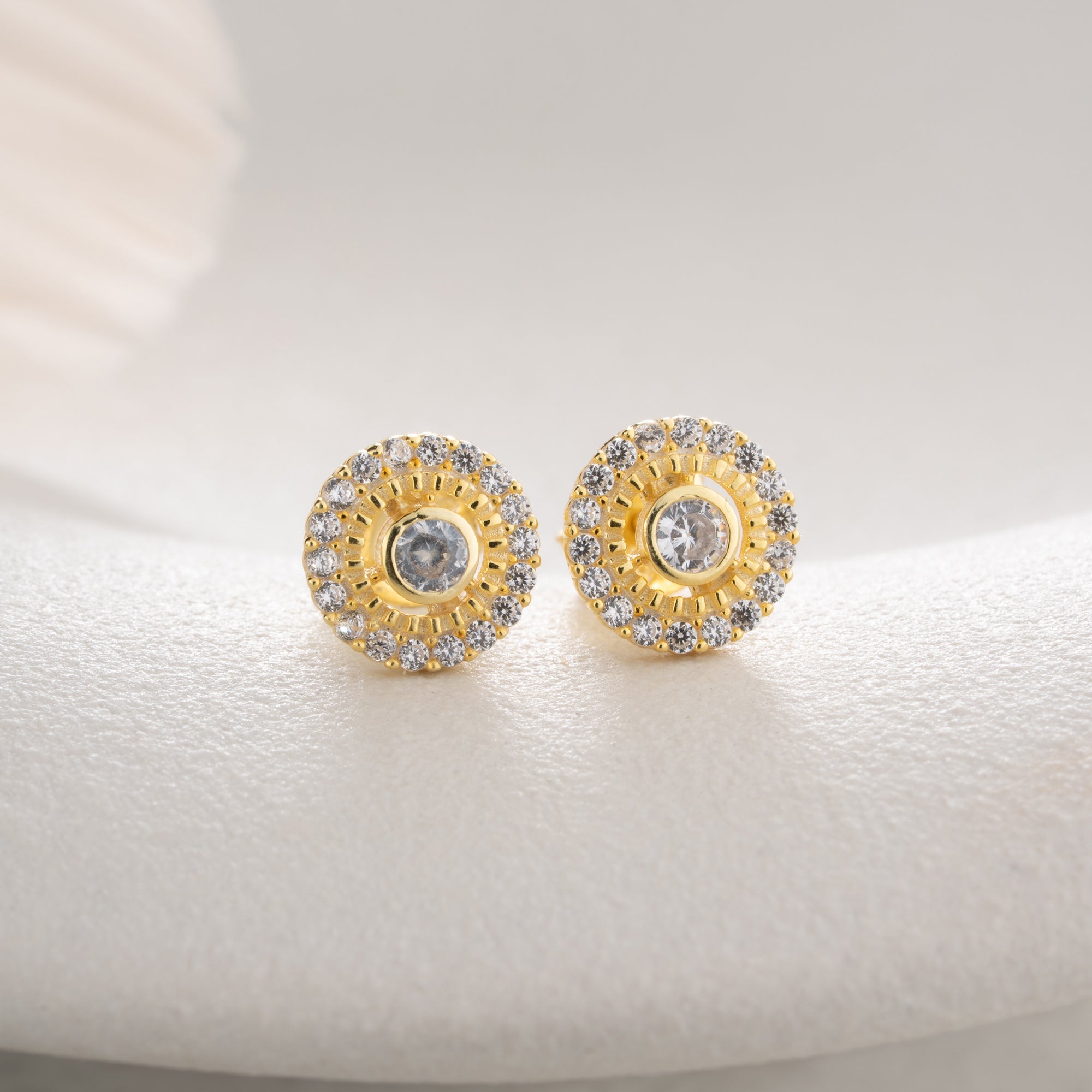 SOLITARRING MIT ZIRKONSTEIN OHRRINGE | 925 SILBER
