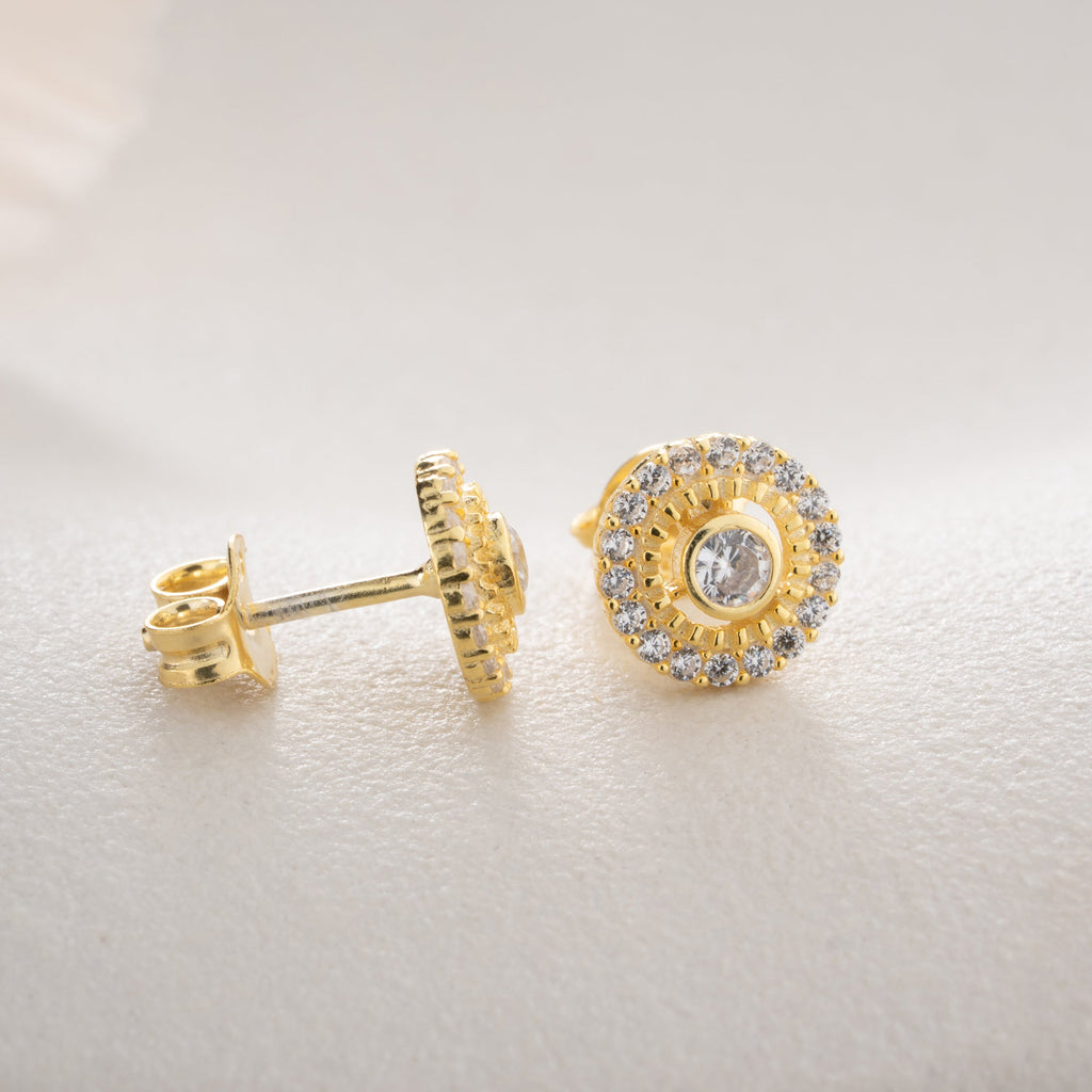SOLITARRING MIT ZIRKONSTEIN OHRRINGE | 925 SILBER