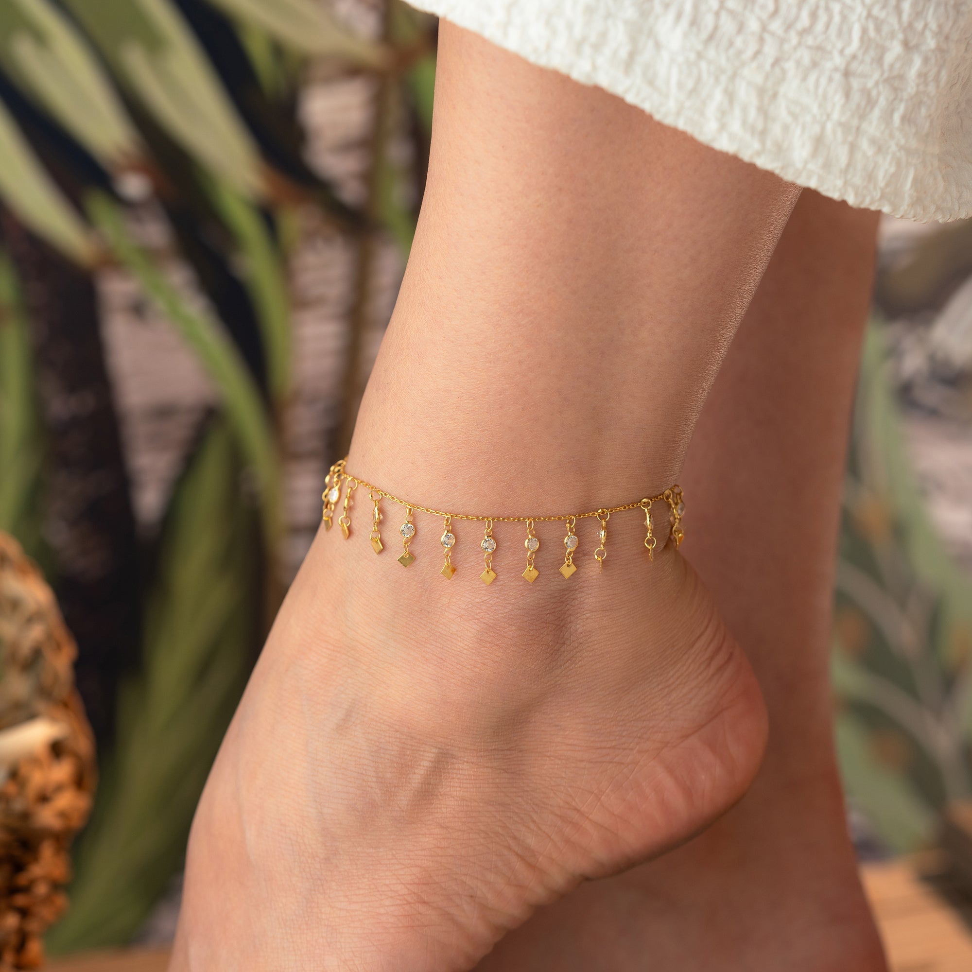CHAKRA FUSSKETTE aus 925 Silber - Eleganter Halskette - AURIME