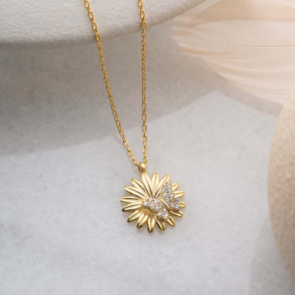 BUTTERFLY DAISY HALSKETTE | 925 SILBER