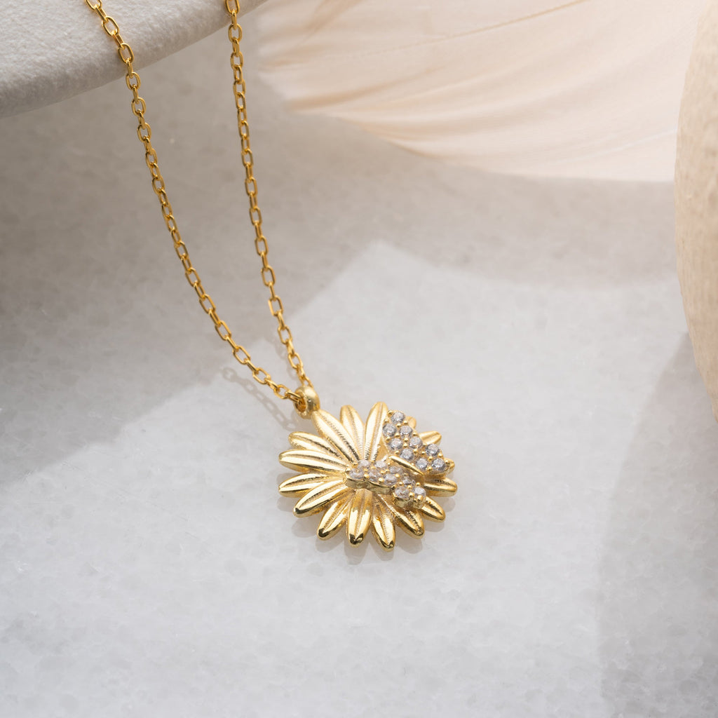 BUTTERFLY DAISY HALSKETTE | 925 SILBER