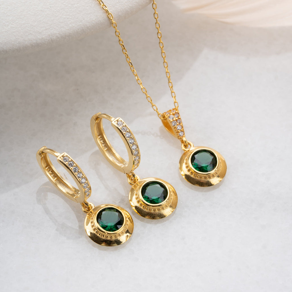 GRÜNER SMARAGD SET | 925 SILBER