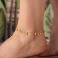 Silberne ELARIA Fußkette aus 925er Silber von AURIME, detailreiche und elegante Fußkette für Damen.
