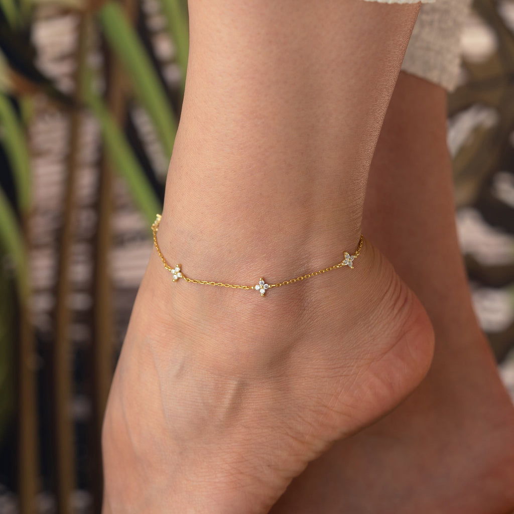 AURA FUSSKETTE aus 925 Silber - Eleganter Halskette - AURIME