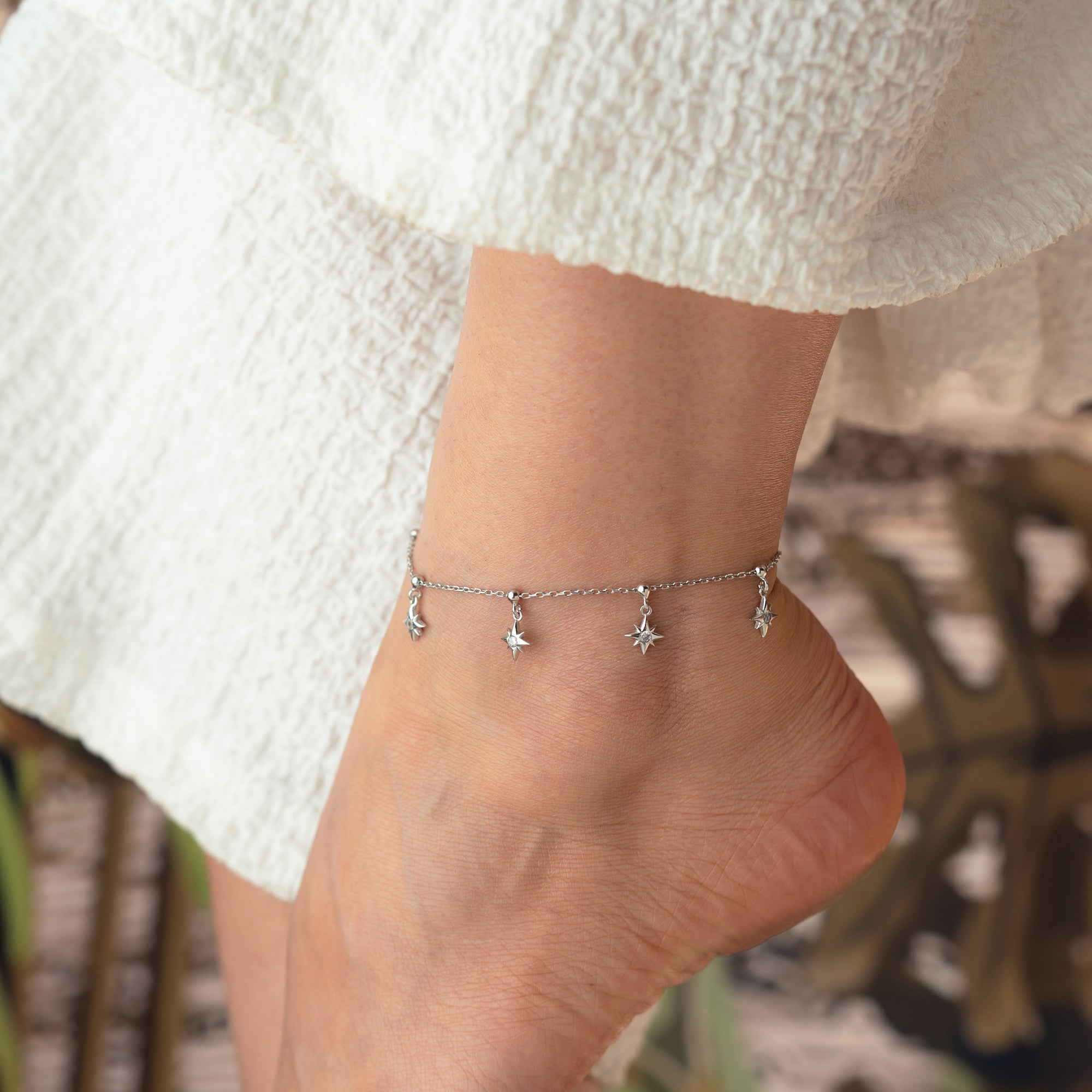 CELESTIA FUSSKETTE aus 925 Silber - Eleganter Halskette - AURIME