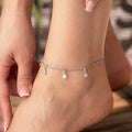 Silberne Fußkette aus 925er Silber von AURIME, elegant und fein, mit zarten Gliedern, auf weißem Hintergrund.