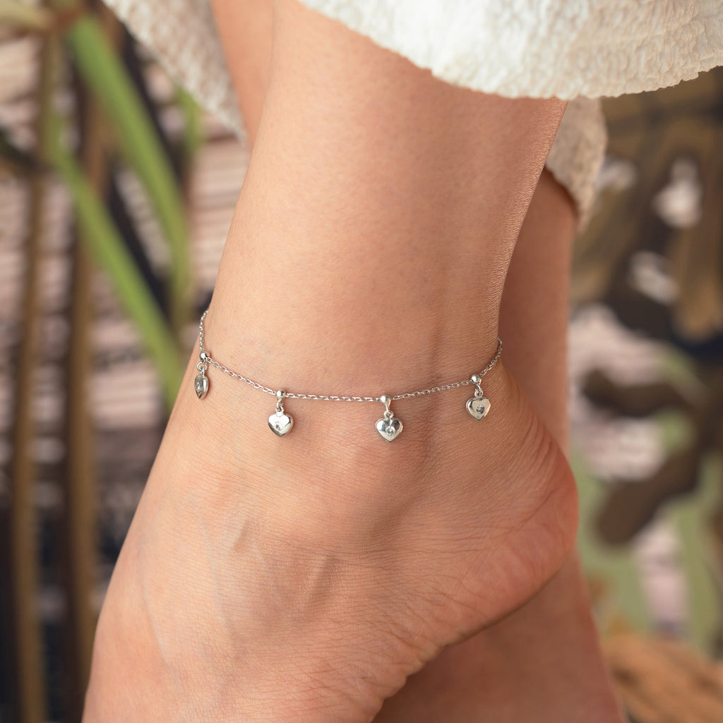 CORAL FUSSKETTE aus 925 Silber - Eleganter Halskette - AURIME