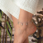 HALBMOND FUSSKETTE aus 925 Silber - Eleganter Halskette - AURIME