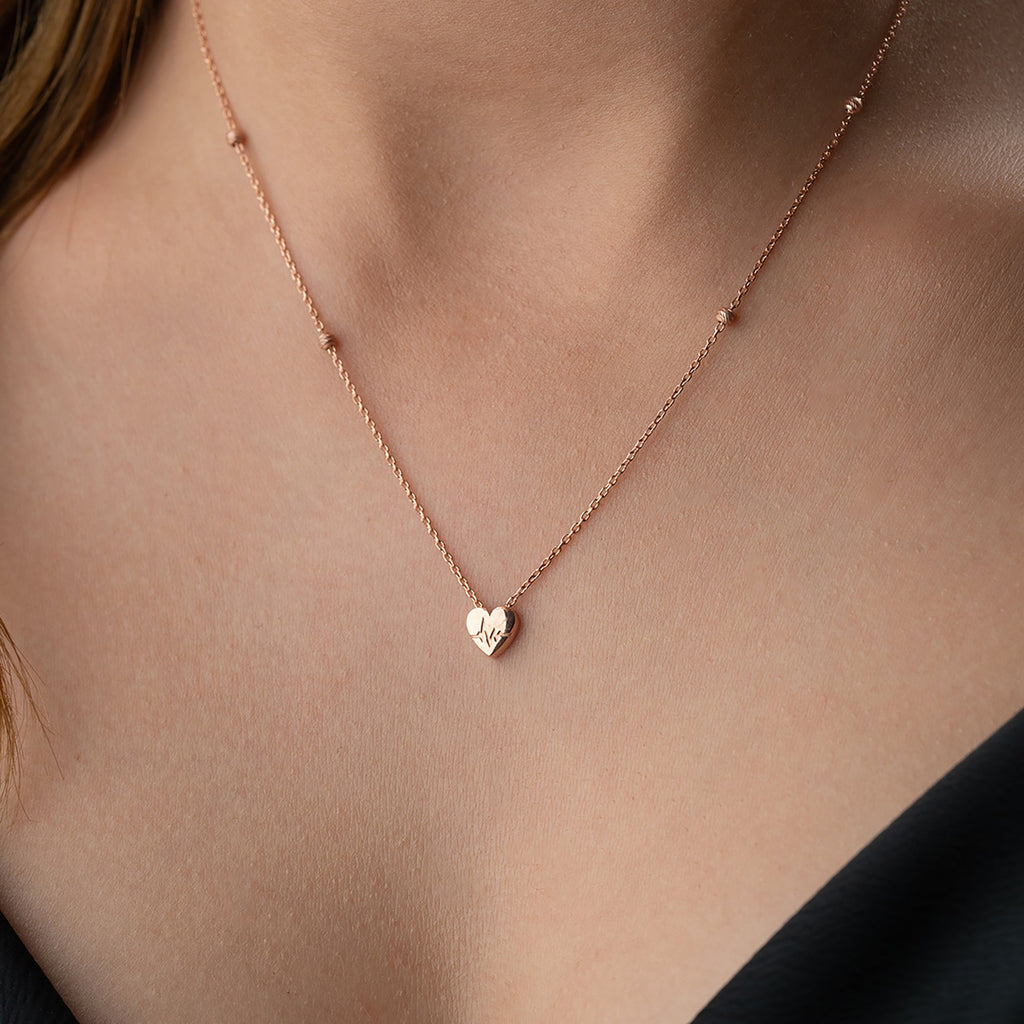 MINI HEART KETTE aus 925 Silber - Eleganter Halskette - AURIME