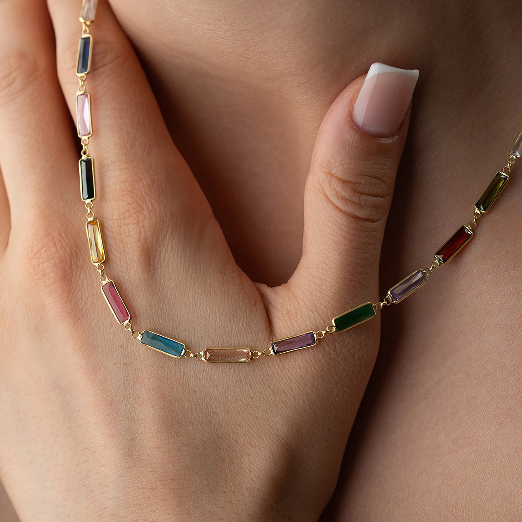 MIELYA COLORFULL KETTE aus 925 Silber - Eleganter Halskette - AURIME