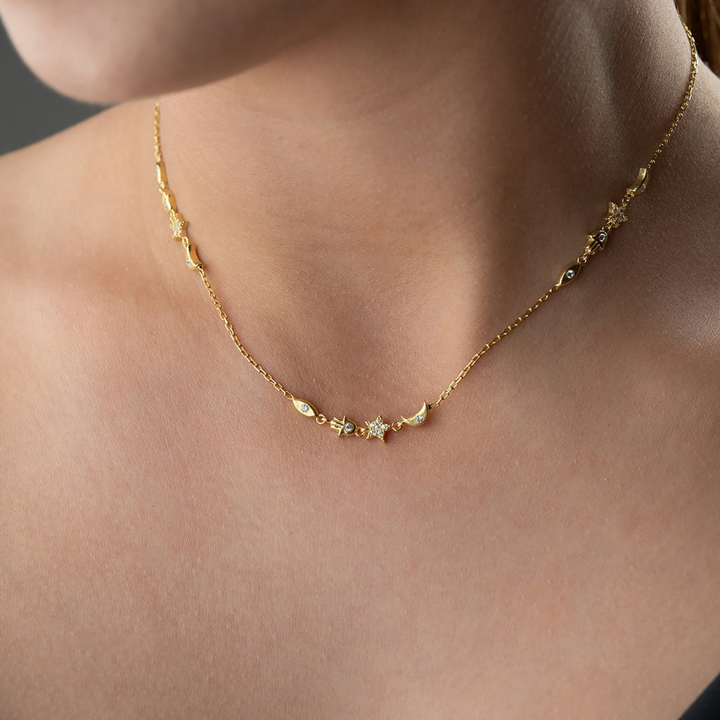 LONA MOON KETTE aus 925 Silber - Eleganter Halskette - AURIME