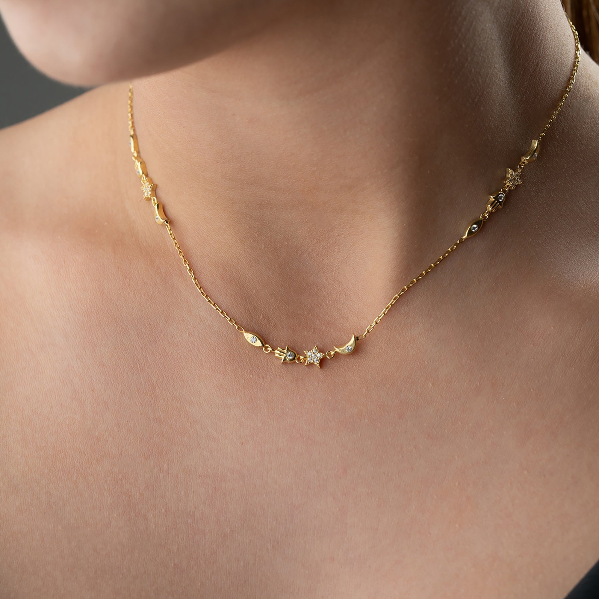 LONA MOON KETTE aus 925 Silber - Eleganter Halskette - AURIME