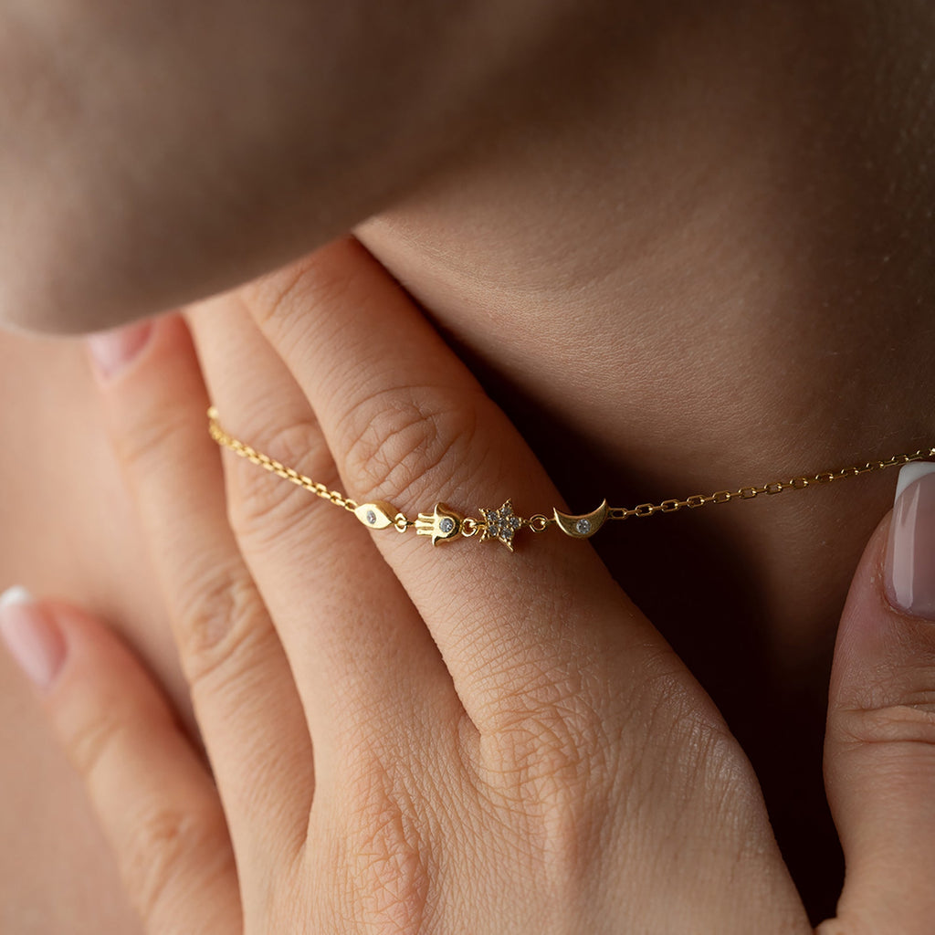 LONA MOON KETTE aus 925 Silber - Eleganter Halskette - AURIME