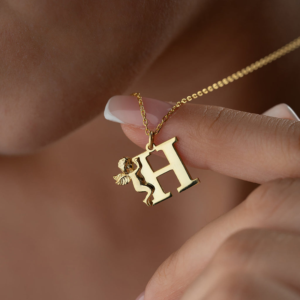 ANGELS BUCHSTABEN KETTE aus 925 Silber - Eleganter Halskette - AURIME