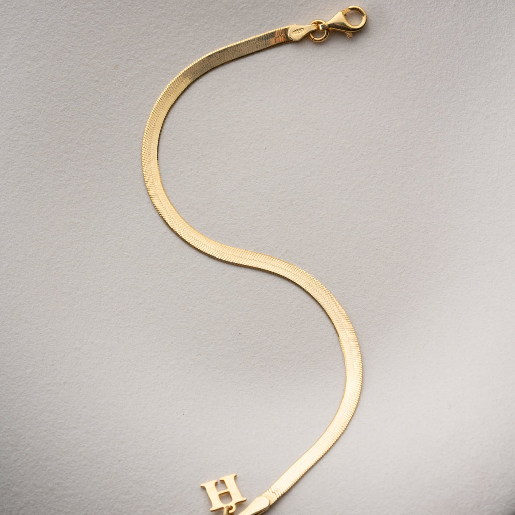 BUCHSTABEN SNAKE ARMKETTE | 925 SILBER