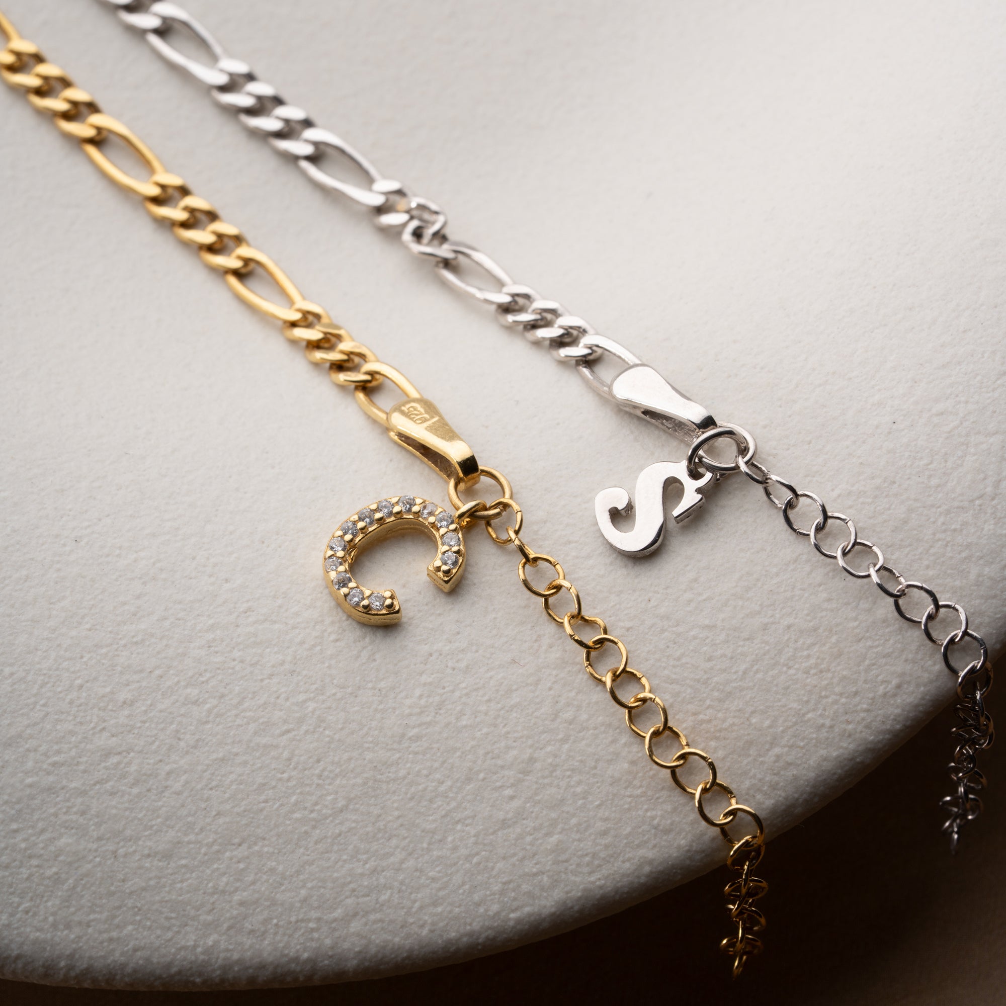 FIGORA BUCHSTABEN PAAR-ARMBÄNDER | 925 SILBER