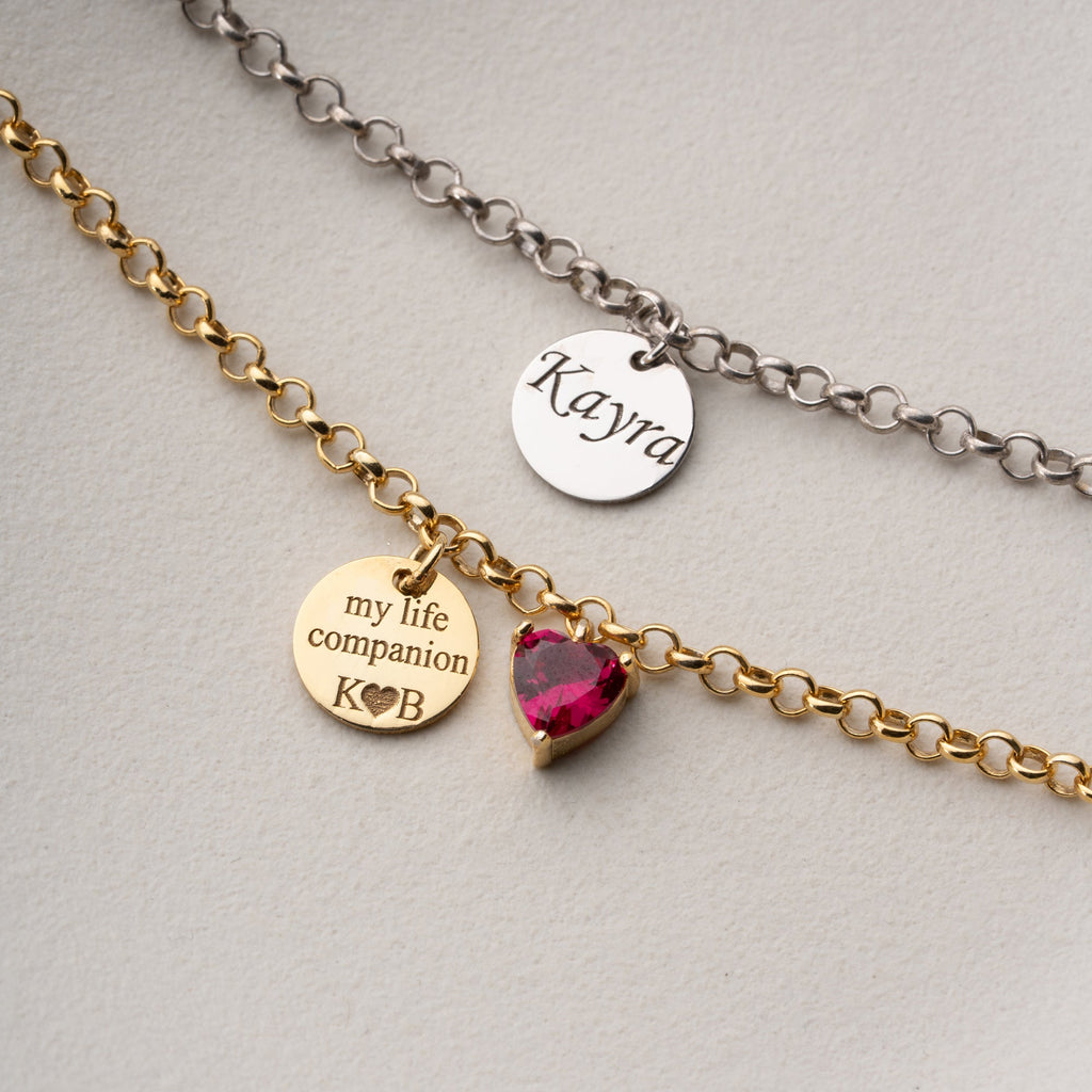 PERSONALISIERTE PLÄTTCHEN PAAR-ARMBÄNDER | 925 SILBER