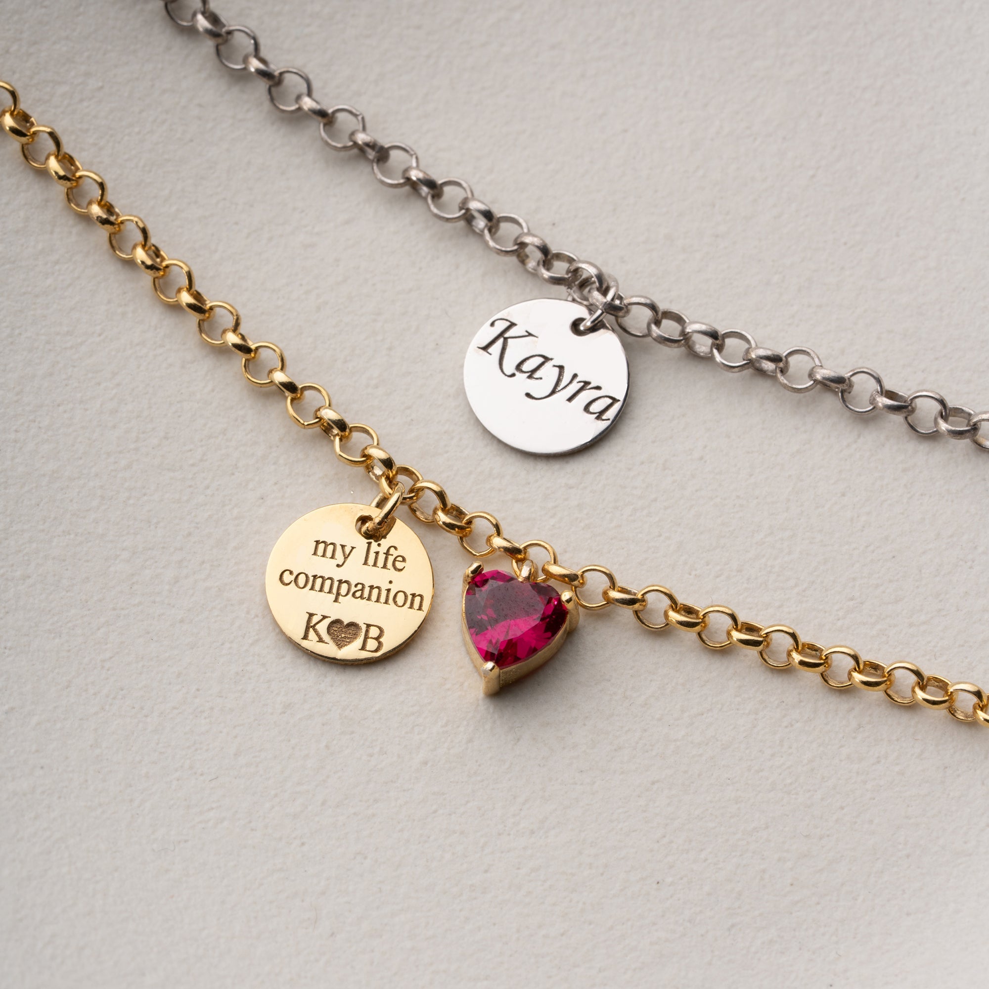 PERSONALISIERTE PLÄTTCHEN PAAR-ARMBÄNDER | 925 SILBER