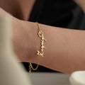 Herz Namensarmband aus 925 Silber von AURIME, personalisiertes Schmuckstück mit Herz-Design auf dem Armband