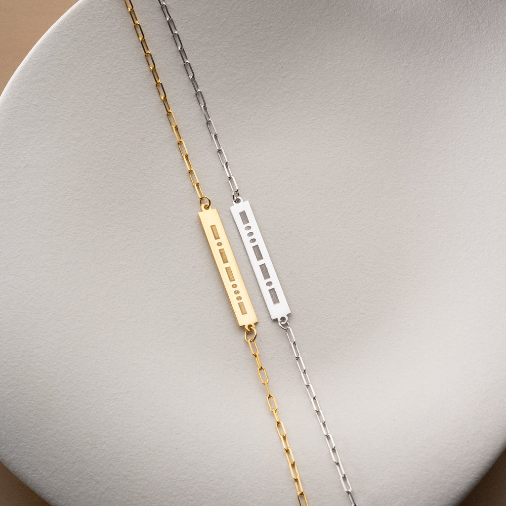 MORSECODE GRAVUR ARMKETTEN | 925 SILBER