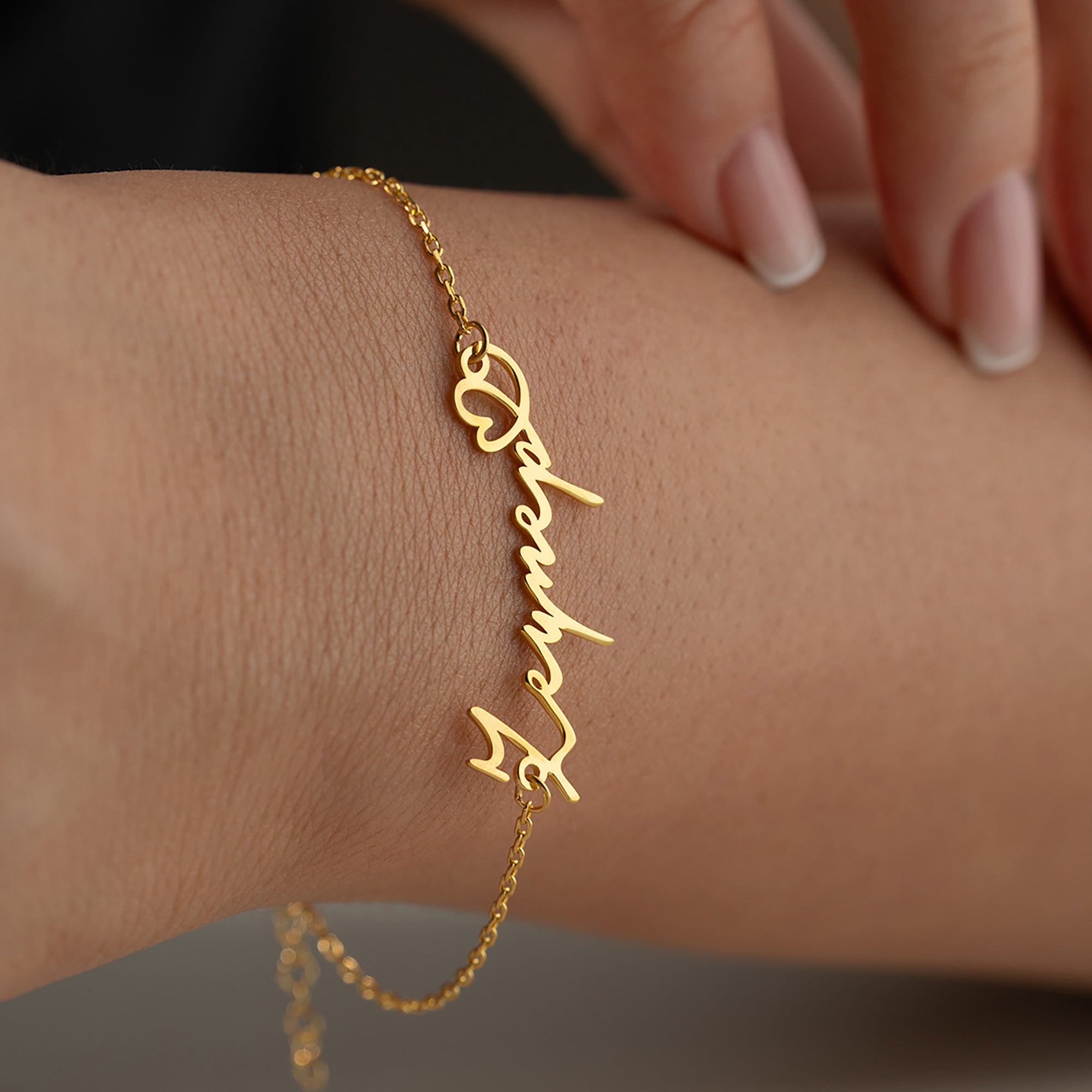 HERZ NAMENS ARMBAND aus 925 Silber - Eleganter Armband - AURIME