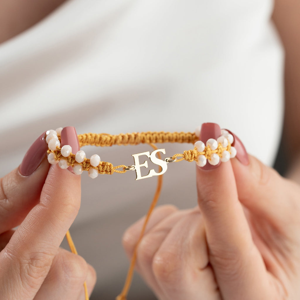 VIOLET INITIALEN ARMBAND | 925 SILBER