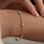 MINIMAL TURKIS KLEE ARMKETTE aus 925 Silber - Eleganter Halskette - AURIME