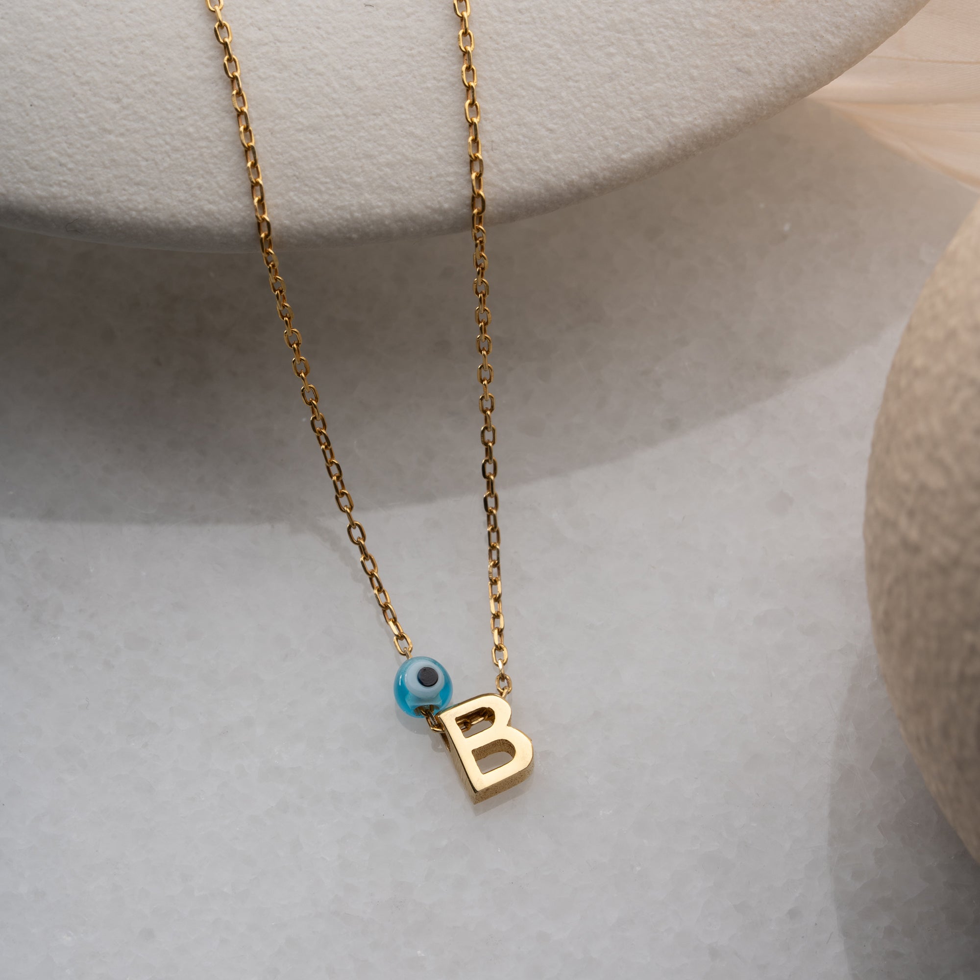 MINIMAL BUCHSTABENKETTE NAZAR | 925 SILBER