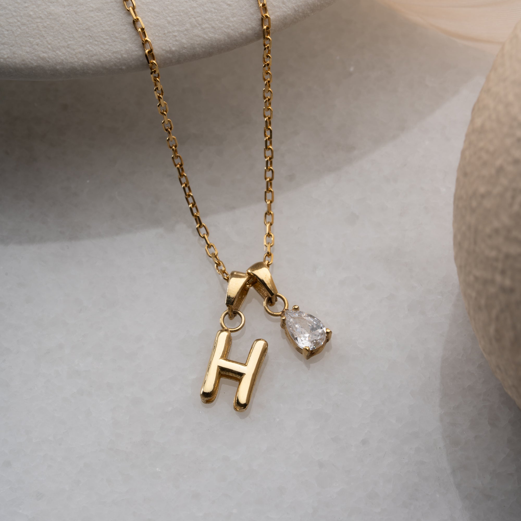 BUCHSTABEN DROP HALSKETTE | 925 SILBER