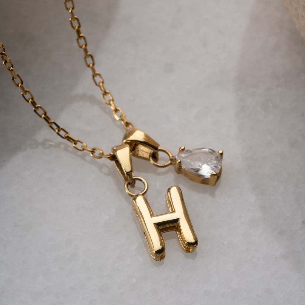 BUCHSTABEN DROP HALSKETTE | 925 SILBER