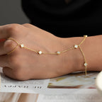 MINI KLEE WHITE HANDKETTE aus 925 Silber - Eleganter Halskette - AURIME