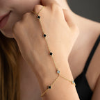 MINI KLEE BLACK HANDKETTE aus 925 Silber - Eleganter Halskette - AURIME