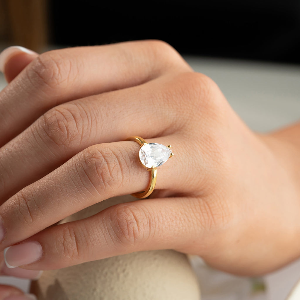 BIG DROP RING aus 925 Silber - Eleganter Ring - AURIME