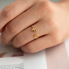 BUCHSTABEN RING aus 925 Silber - Eleganter Ring - AURIME