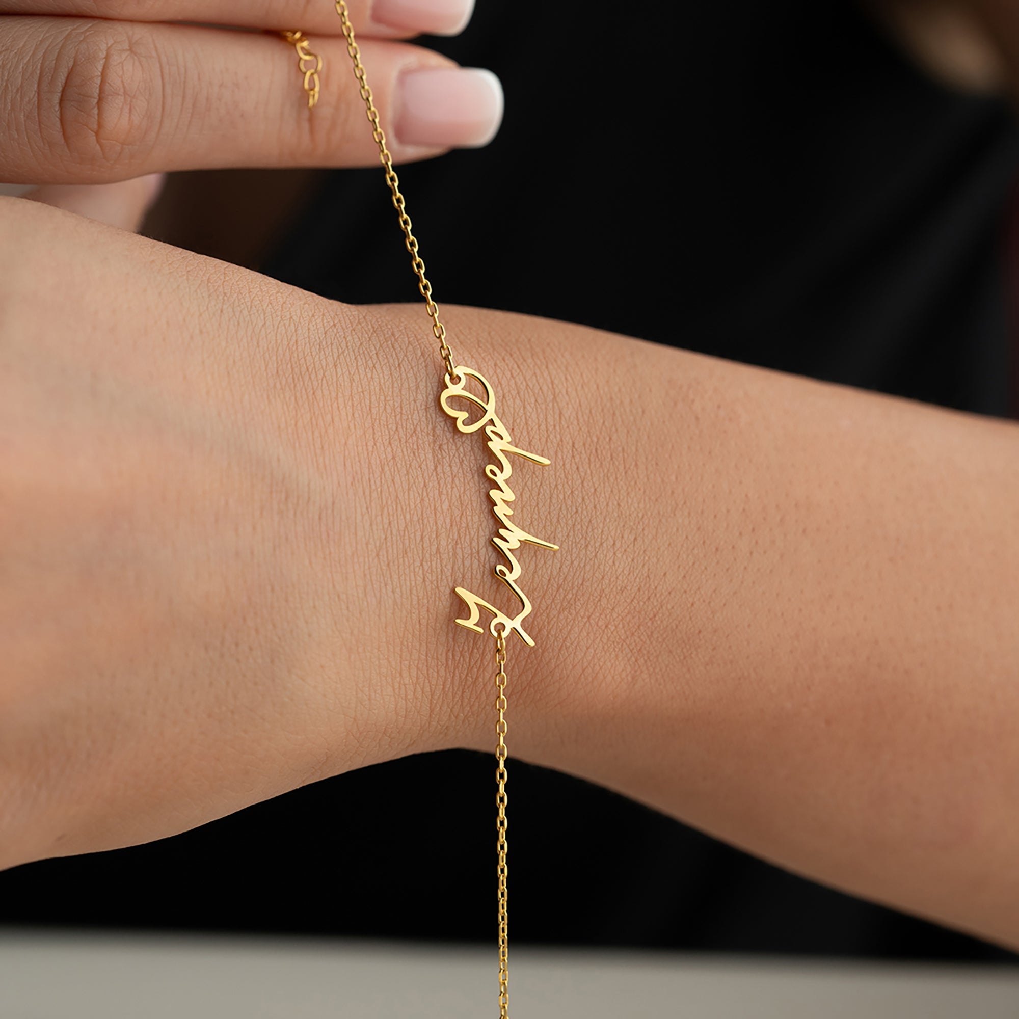 HERZ NAMENS ARMBAND aus 925 Silber - Eleganter Armband - AURIME