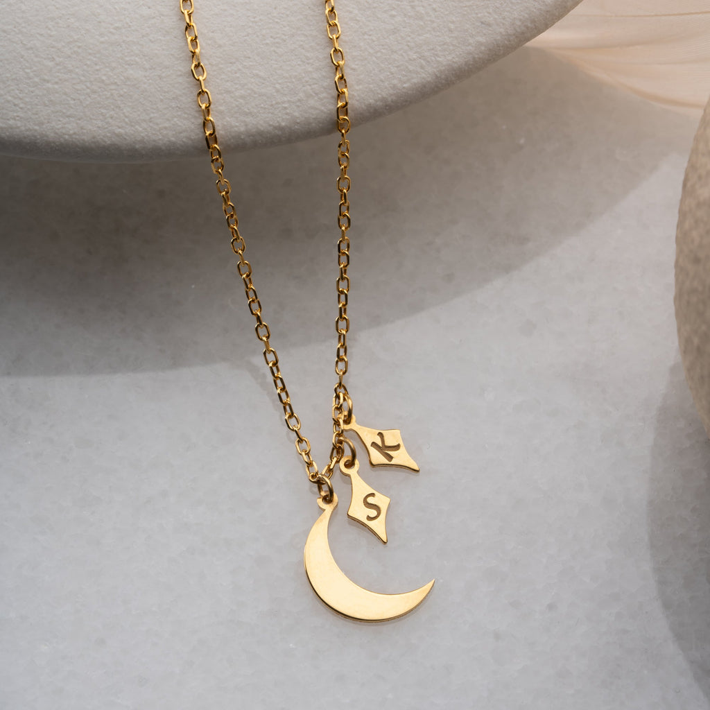 MOON BUCHSTABEN HALSKETTE | 925 SILBER