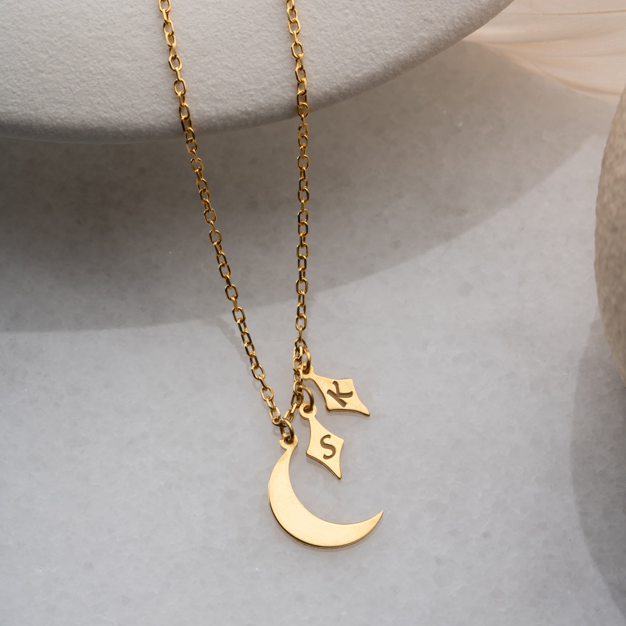 MOON BUCHSTABEN HALSKETTE | 925 SILBER