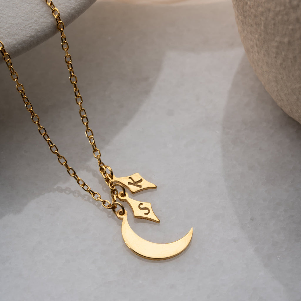 MOON BUCHSTABEN HALSKETTE | 925 SILBER
