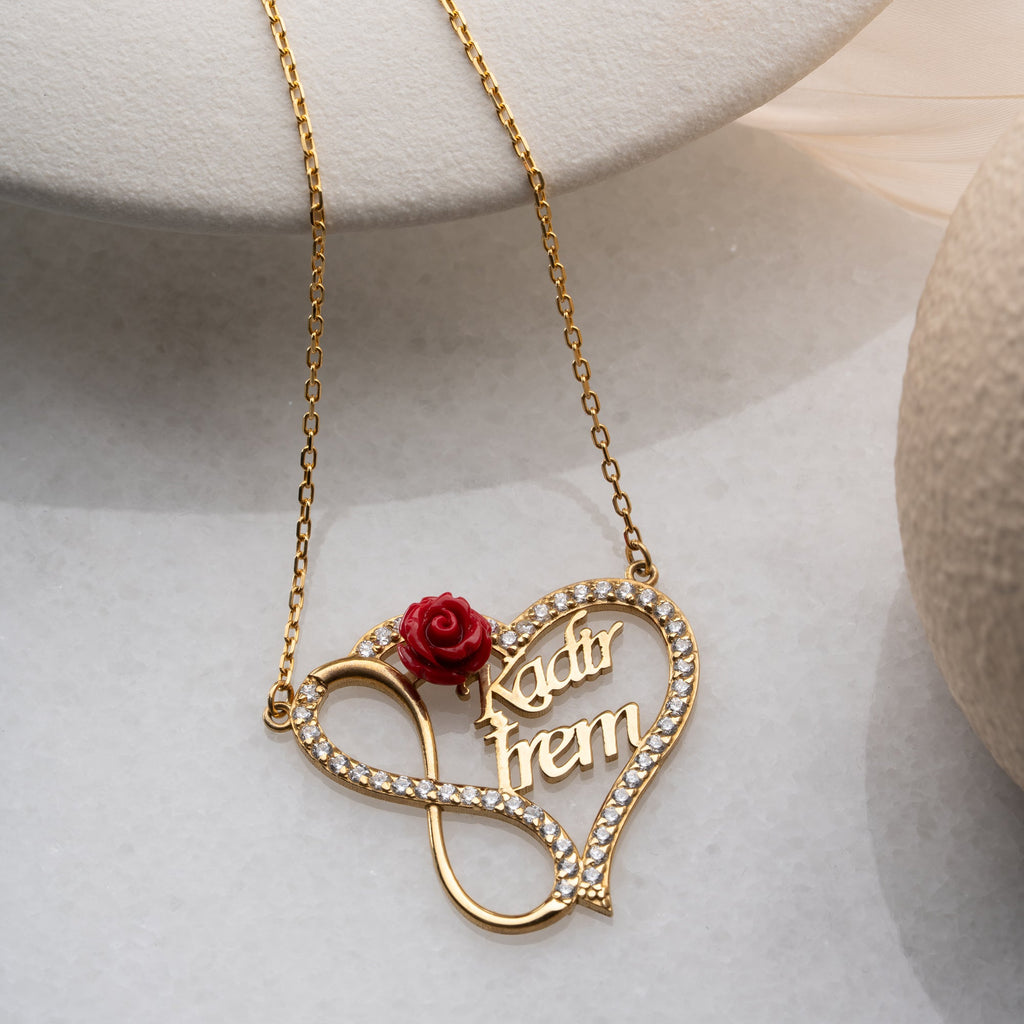 PREMIUM ROSE HALSKETTE | 925 SILBER