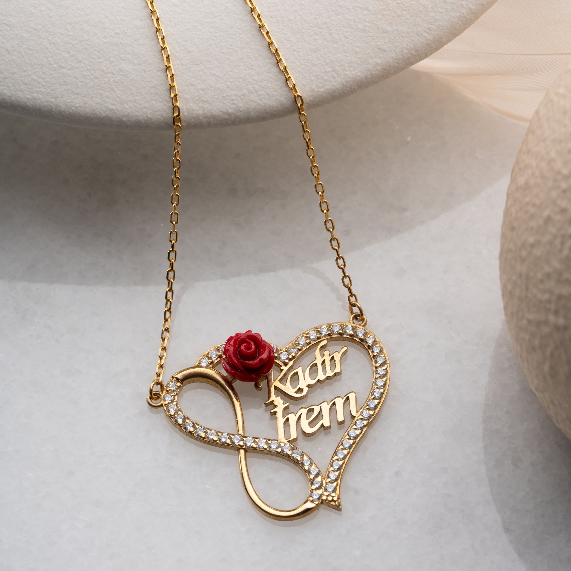 PREMIUM ROSE HALSKETTE | 925 SILBER