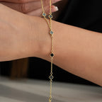 MINI KLEE BLACK HANDKETTE aus 925 Silber - Eleganter Halskette - AURIME