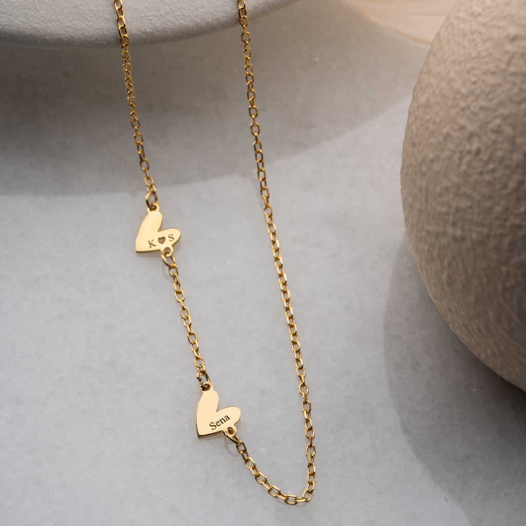 DUO FORSE HERZ HALSKETTE | 925 SILBER