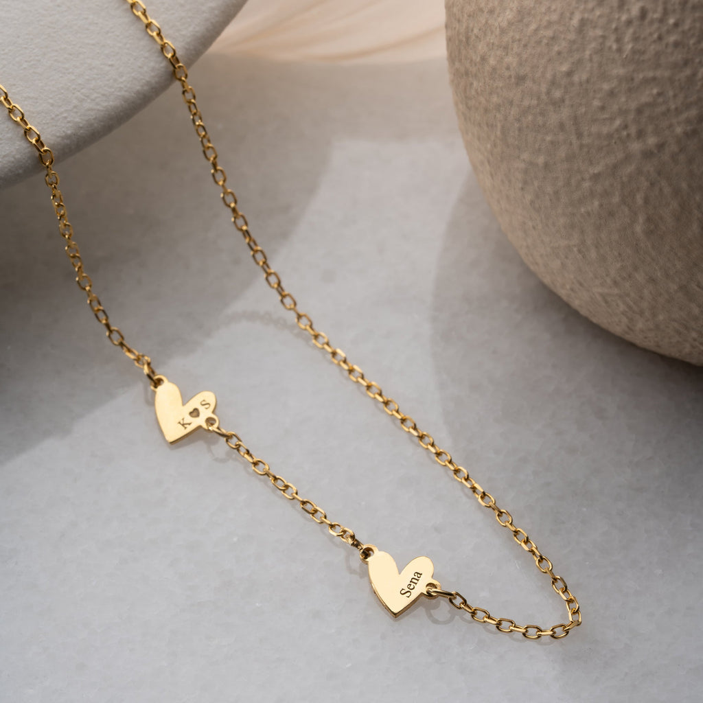 DUO FORSE HERZ HALSKETTE | 925 SILBER