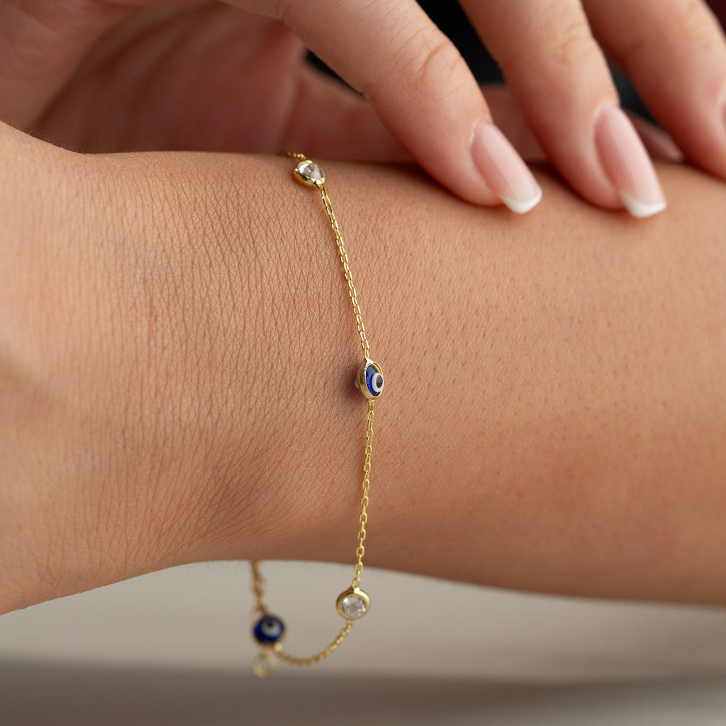 NAZAR X STONE ARMBAND aus 925 Silber - Eleganter Armband - AURIME