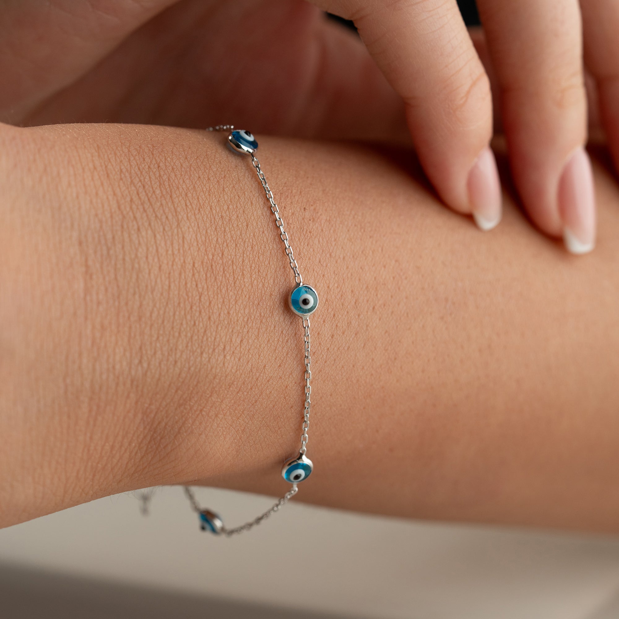 MINI NAZAR ARMBAND aus 925 Silber - Eleganter Armband - AURIME