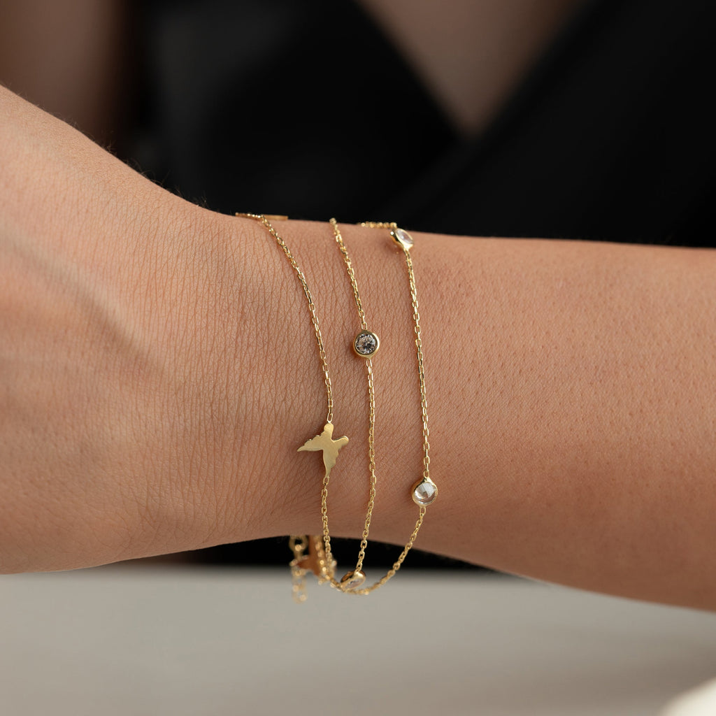 BUTTERFLY STONE ARMBAND aus 925 Silber - Eleganter Armband - AURIME